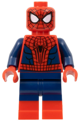 LEGO minifigure of Spider-Man with red and blue costume